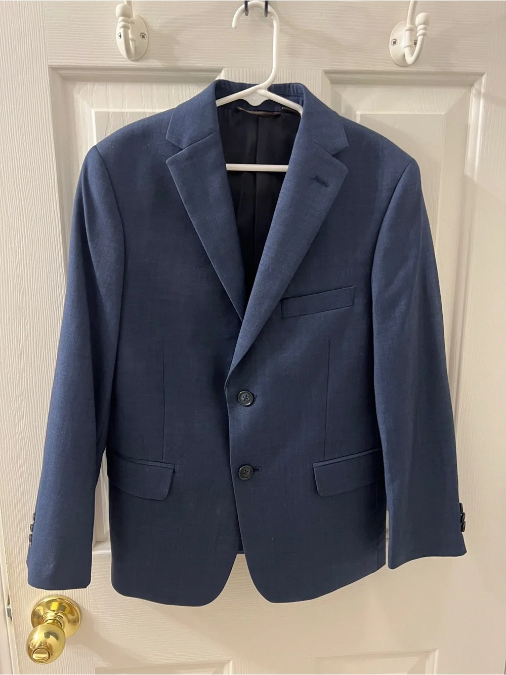 Michael Kors Boys Blue 100% Wool Natiral Stretch Blazer Jacket Size 10 R